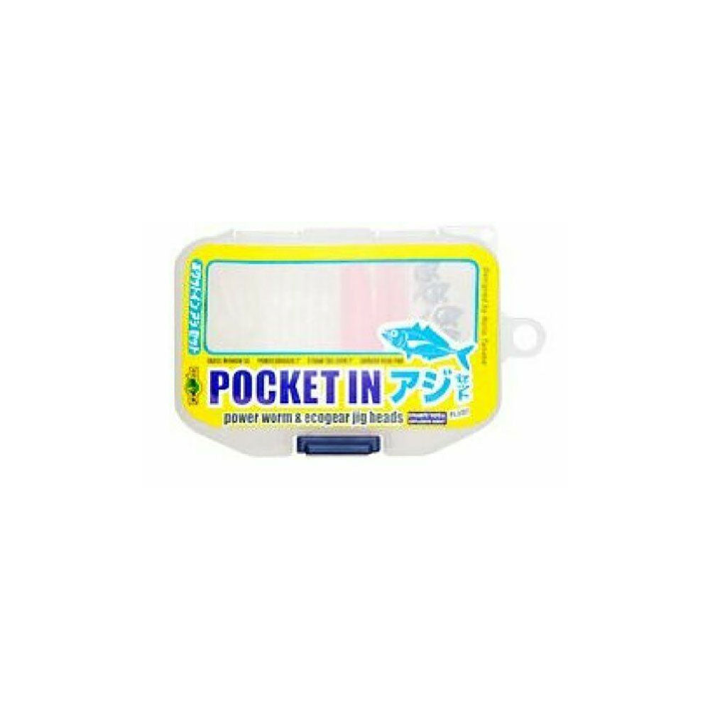 Ecogear Pocket In Horse Mackerel Fishing Lure Set - Includes Grasminnow, Power Syrus, Straw Tail Grubs & Jig Heads